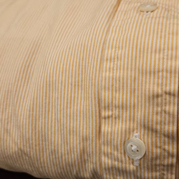 Brooks Brothers Dress Shirt Men Size 17.5 - 4/5 Orange Striped Original Slim Fit - Picture 9 of 9